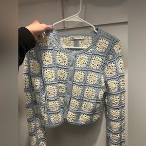 Zara floral button down cardigan